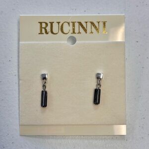 NWT - Black and Silver Elegant Post Earrings